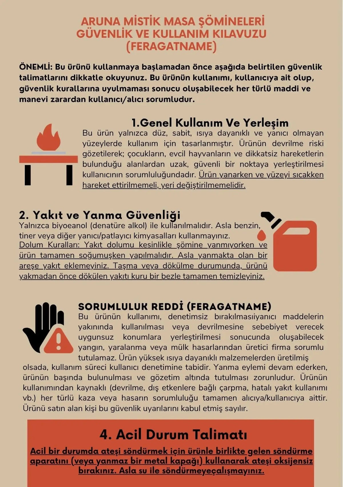Masa Şöminesi