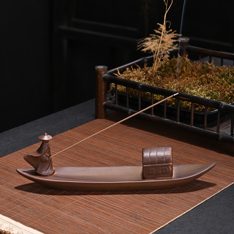 Balıkçı Figürlü Kayık Tütsülük