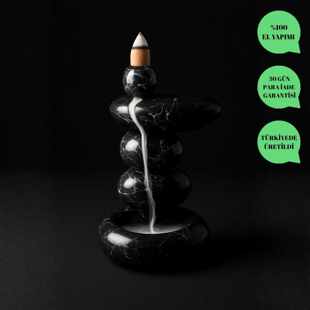 Zamansız Siyah Mermer Geri Akışlı Tütsülük