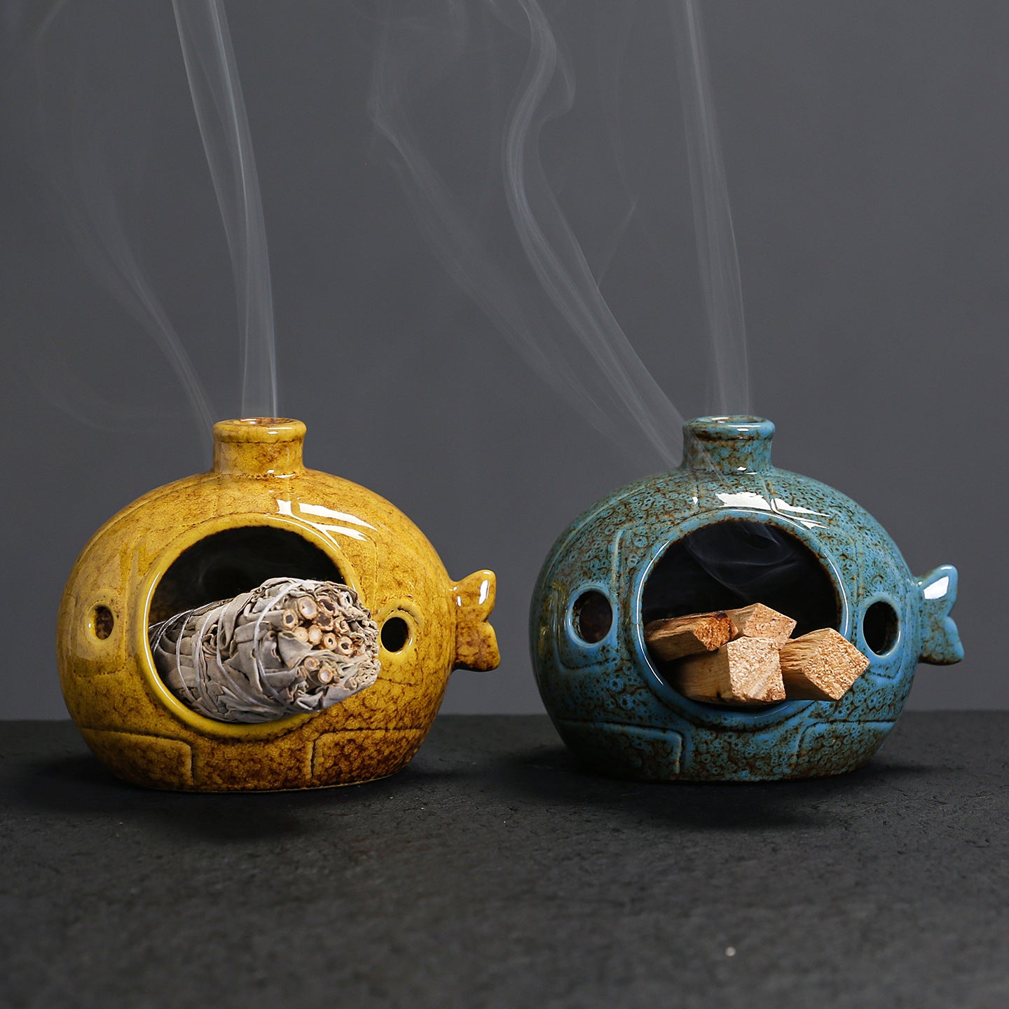 Renkli Balık Seramik Tütsülük