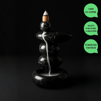 Zamansız Siyah Mermer Geri Akışlı Tütsülük