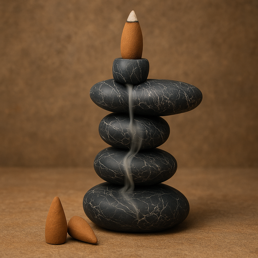 Zamansız Siyah Mermer Geri Akışlı Tütsülük