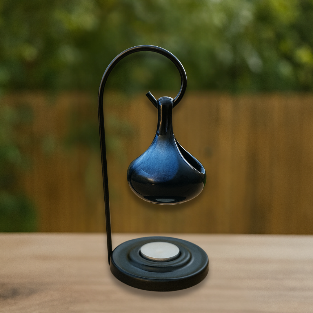 Çivit Mavi Damla – Askılı Seramik Buhurdanlık